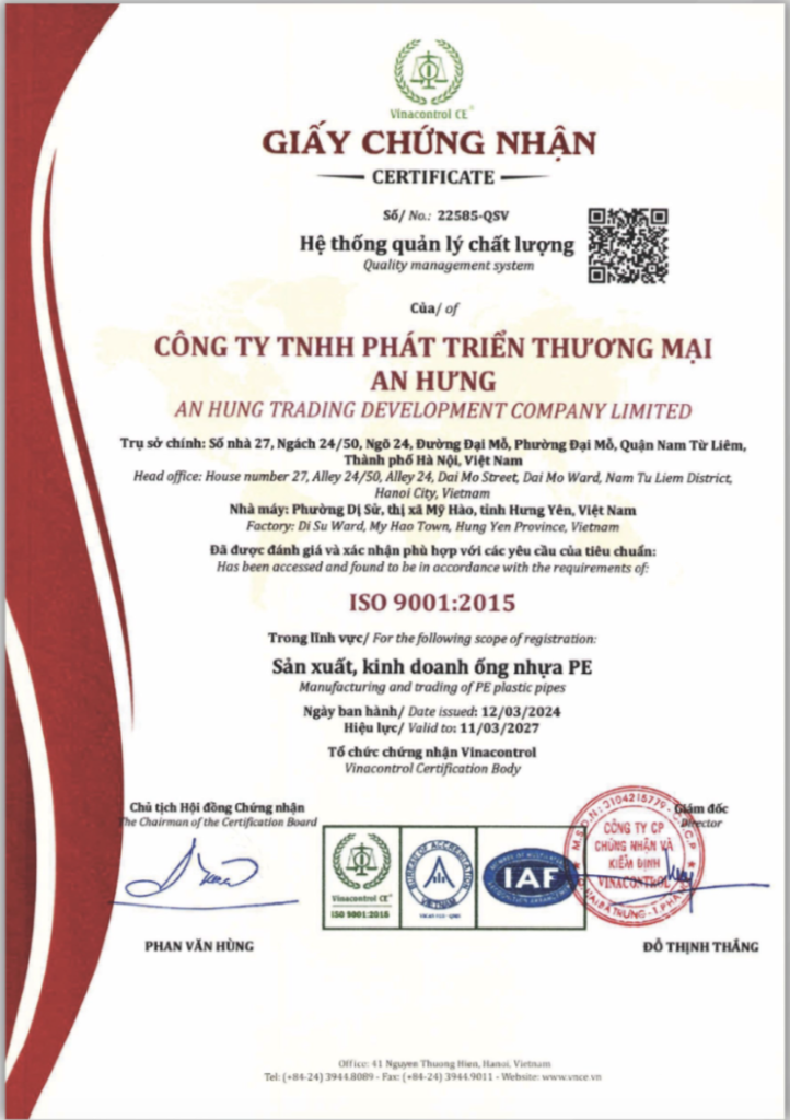 CHỨNG NHẬN ISO