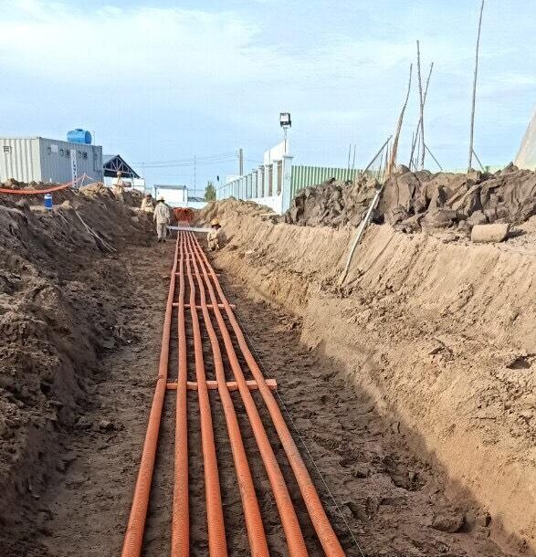 Ống nhựa gân xoắn dùng để luồn cáp điện ngầm