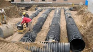 Thi công ống nhựa HDPE gân sóng
